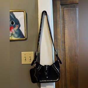 Urban outfitters Black Studded Purse w cardholder